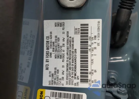 2022 Ford Bronco Sport Big Bend from USA, damaged, VIN 3FMCR9B6XNRD31289